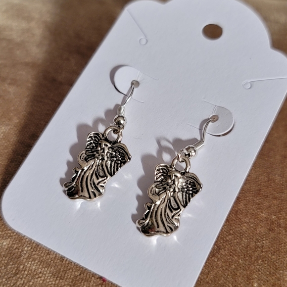 Handmade Sterling Silver Guardian Angel Earrings - Picture 6 of 6
